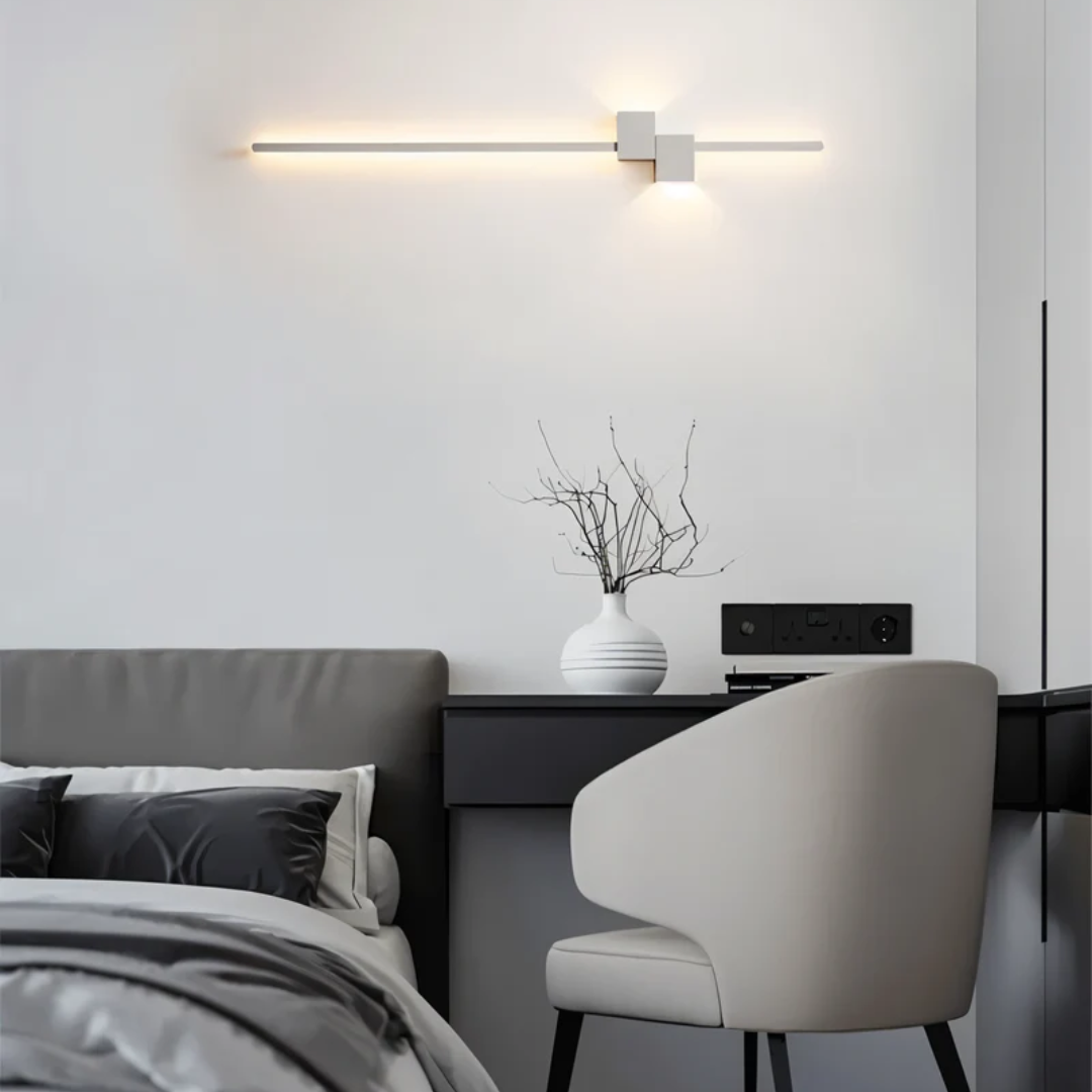 LED Wandlamp Modern Aluminium 62cm Warm Wit Zwart Wit Goud | Restfield