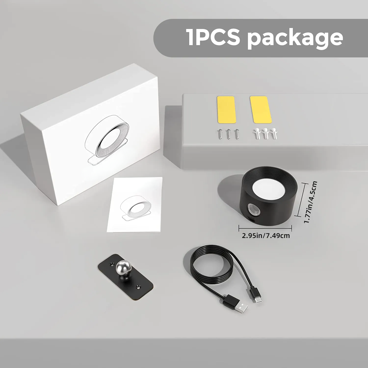 Wandlamp Draadloos Oplaadbaar Dimbaar 360° Roteerbaar Touch Afstandsbediening Wit Zwart Hout | Restfield