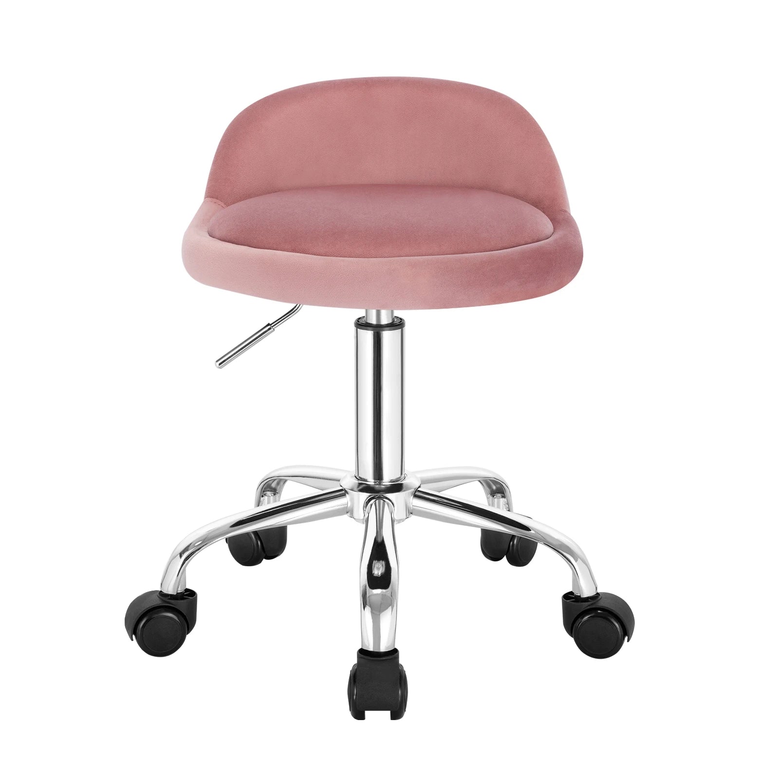 Samt Bürostuhl Rollen Höhenverstellbar 53-65cm Schwarz Rosa Grau Drehhocker Rollhocker Ergonomischer Bürostuhl 120kg | Restfield