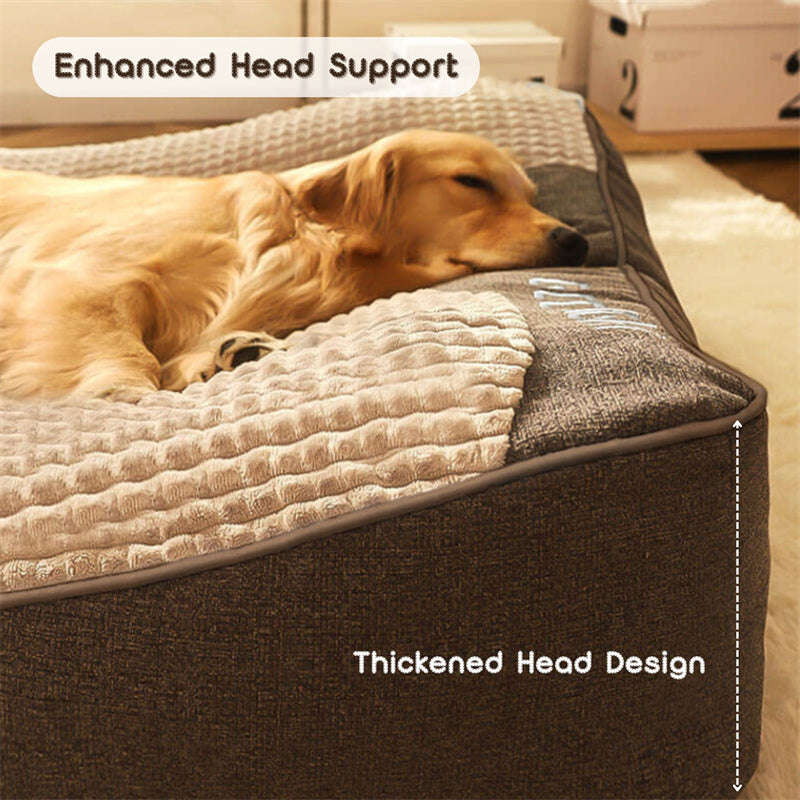Hondenmand Pluche Antislip Wasbaar Bruin 80x64cm Orthopedisch Hondenbed Groot