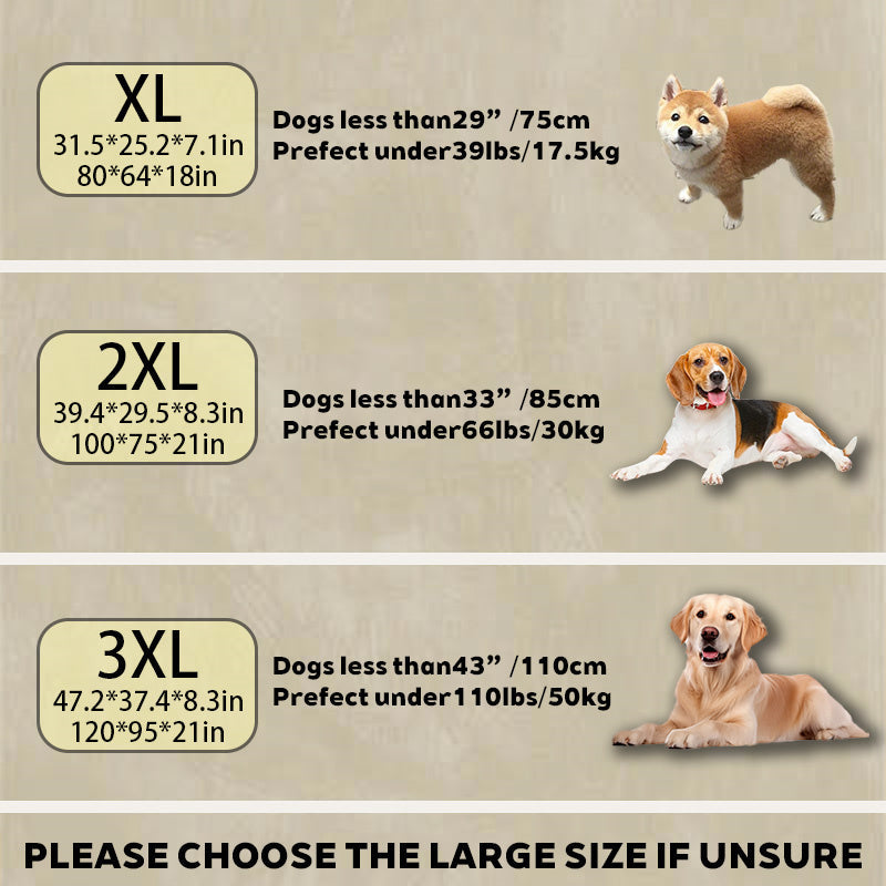 Hondenmand Pluche Antislip Wasbaar Bruin 80x64cm Orthopedisch Hondenbed Groot