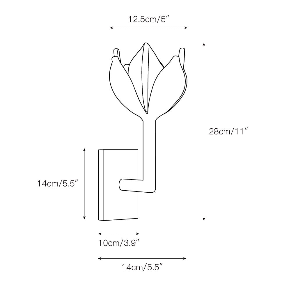 Design Wandlamp met Bloemvorm in Messing en Gips – Artistieke Wandverlichting Geïnspireerd op Giacometti voor Woonkamer en Hal | Restfield