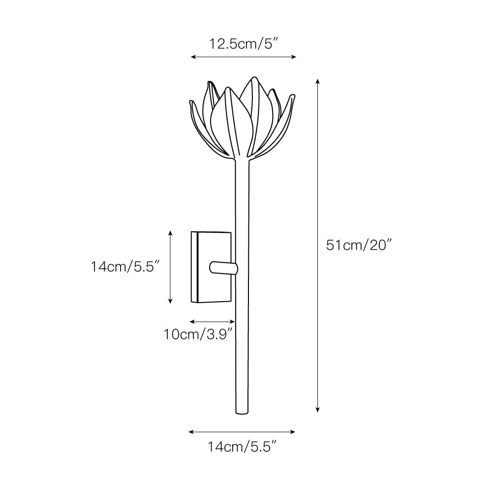 Design Wandlamp met Bloemvorm in Messing en Gips – Artistieke Wandverlichting Geïnspireerd op Giacometti voor Woonkamer en Hal | Restfield