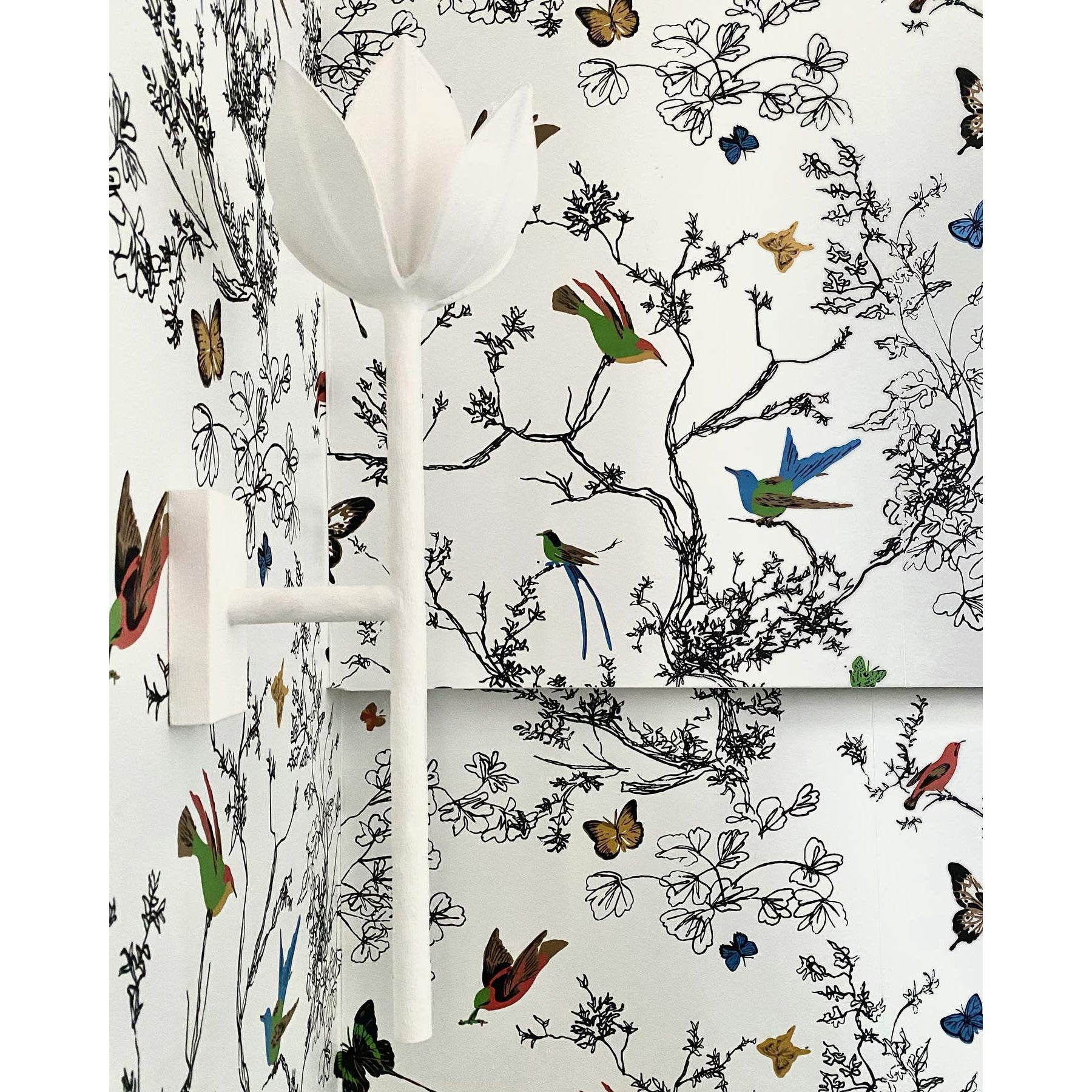 Design Wandlamp met Bloemvorm in Messing en Gips – Artistieke Wandverlichting Geïnspireerd op Giacometti voor Woonkamer en Hal | Restfield