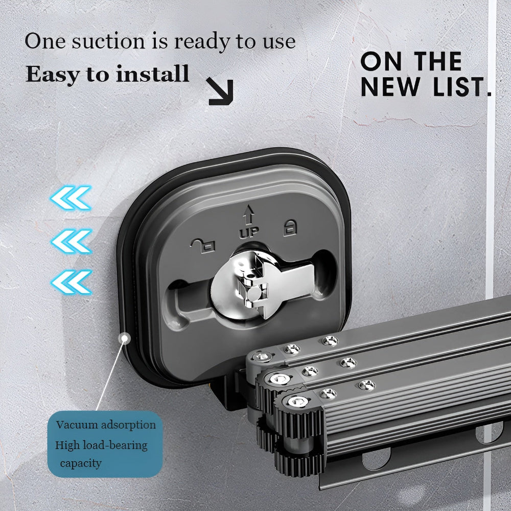 Wand Kledingrek Aluminium Uitschuifbaar Inklapbaar Zonder Boren | Restfield