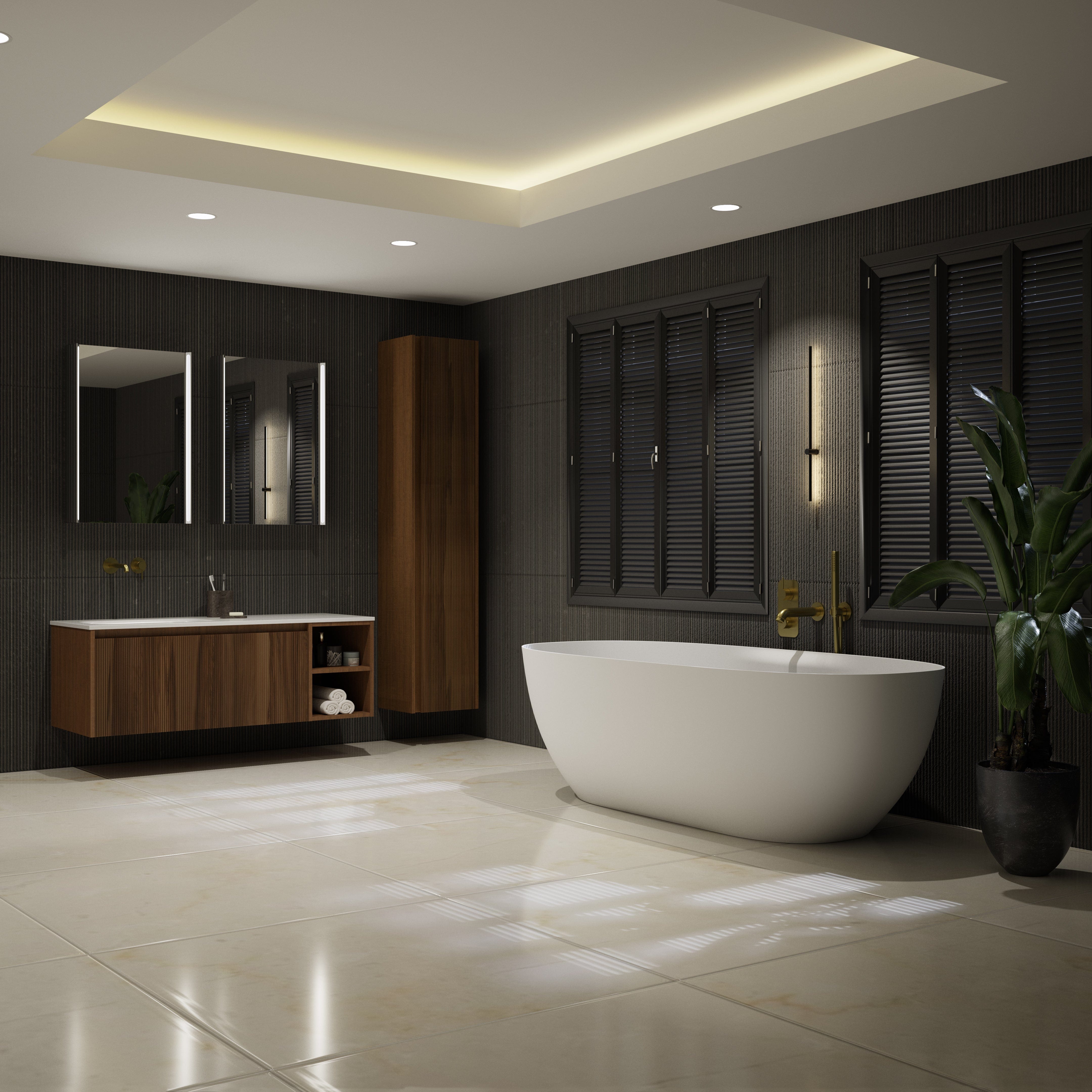 Vrijstaand Bad Modern Mat Wit Solid Surface 160x70cm Italiaans Design Luxe Badkamer