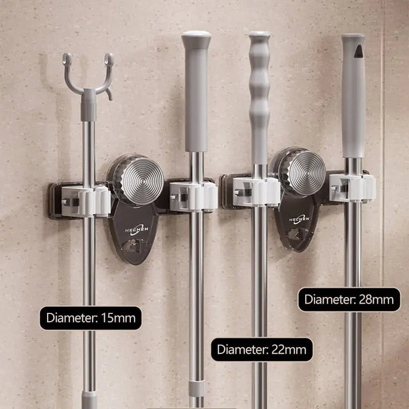 Wandhouder Voor Bezem En Mop Zonder Boren Met Sterke Zuignap En Verstelbare Hoek Voor Badkamer Keuken En Berging | Restfield