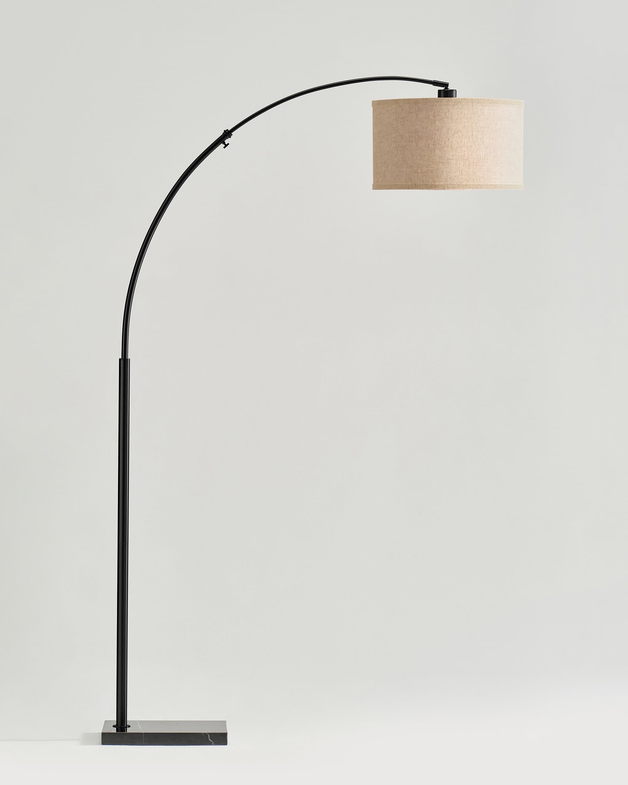 Booglamp Vloerlamp Met Marmeren Voet Messing Zwart 193cm Modern LED | Restfield