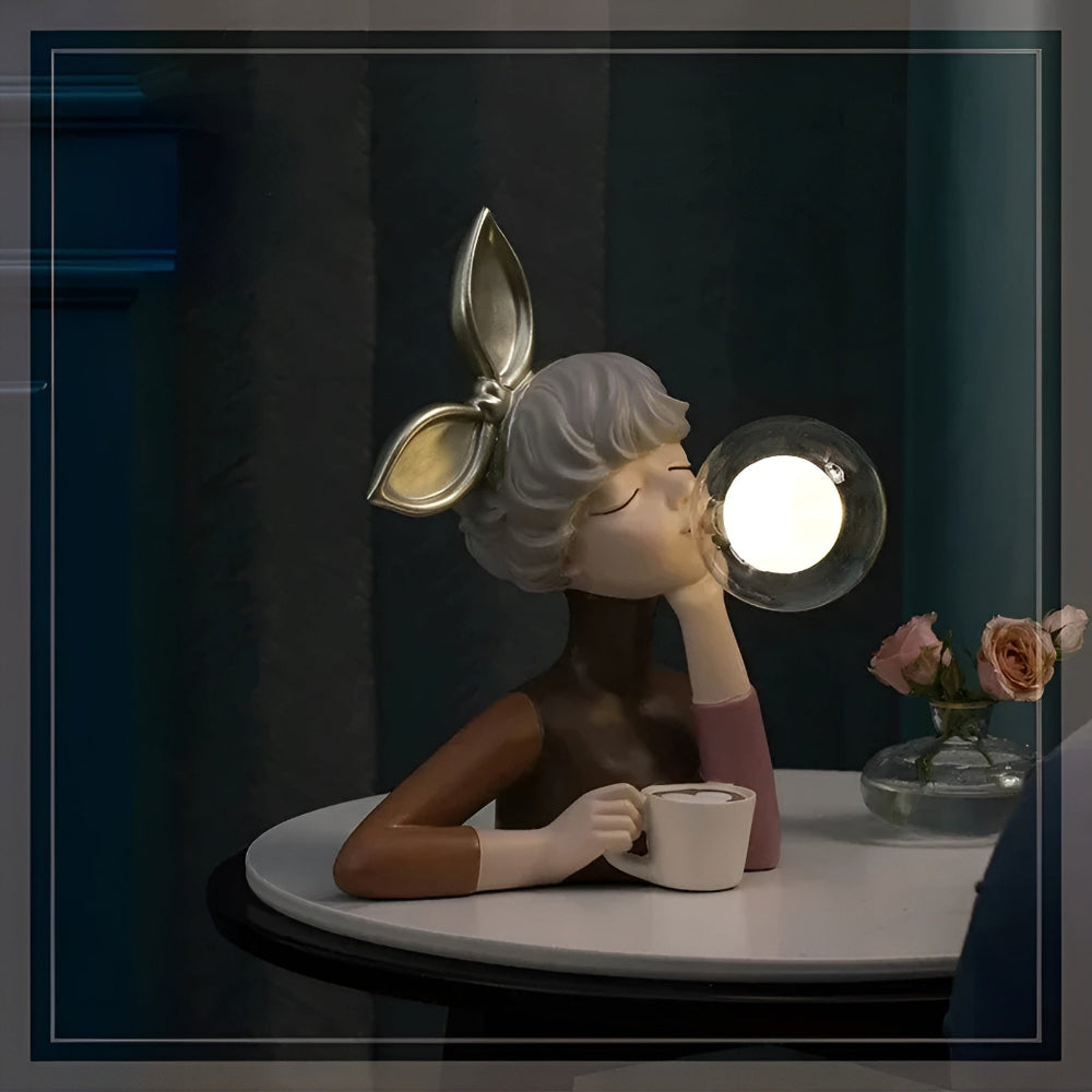 Tafellamp Meisje Bubble LED Design 25-36cm USB Sfeerverlichting | Restfield