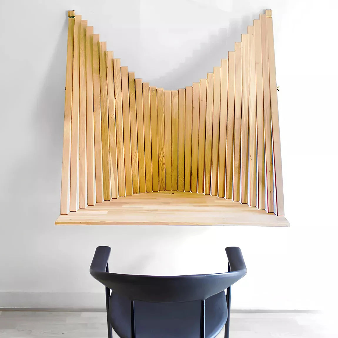 Opklapbaar Wandbureau Massief Hout Naturel 60cm Thuiswerken | Restfield