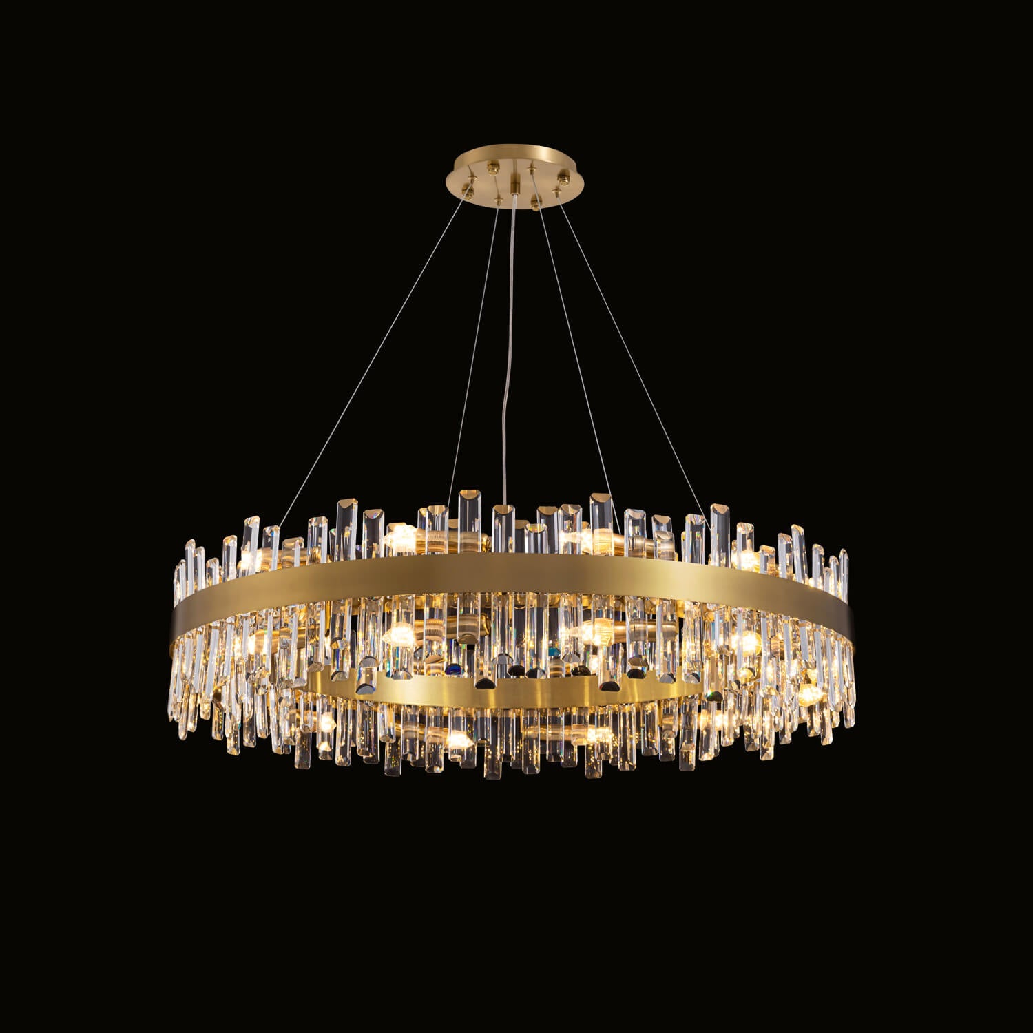 Kristallen Kroonluchter Rond Goud K9 Crystal 12-20 Lichts Luxe Plafondlamp | Restfield