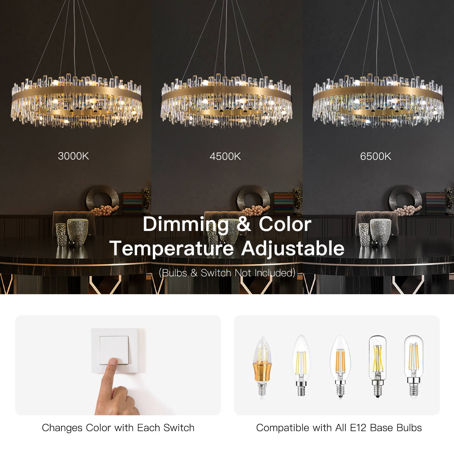 Kristallen Kroonluchter Rond Goud K9 Crystal 12-20 Lichts Luxe Plafondlamp | Restfield