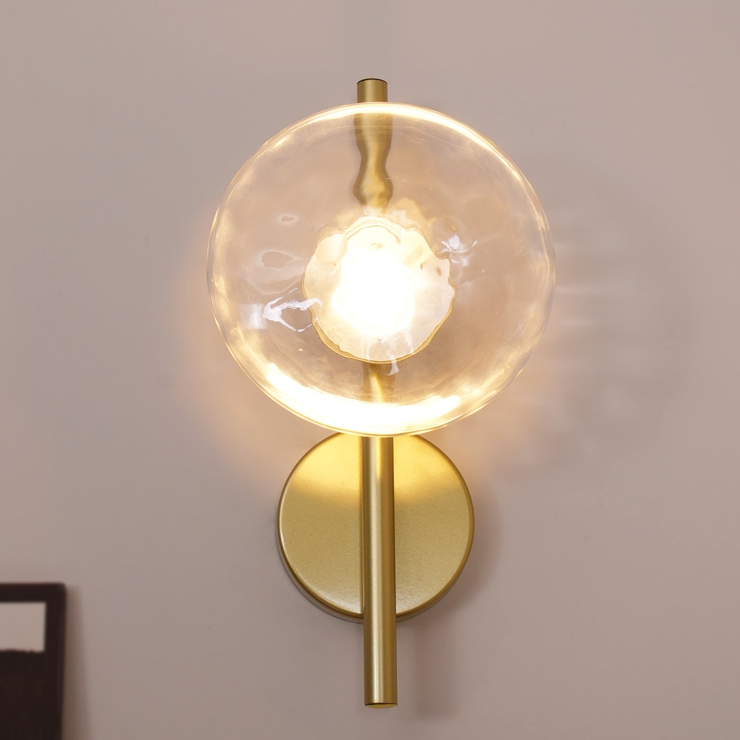 Wandlamp Glas Rond Scandinavisch LED 5W Zwart Goud 20cm Design | Restfield