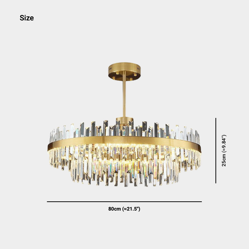 Kristallen Kroonluchter Goud Rond Ovaal LED 60 80 100cm | Restfield