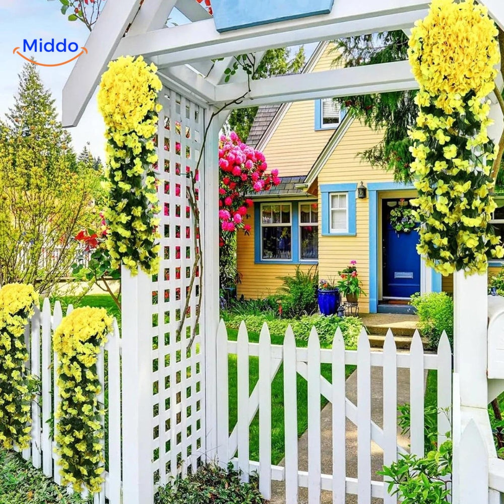 Kunst orchidee hangplant met hangende bloemen voor wanddecoratie, interieur en bruiloften | Restfield