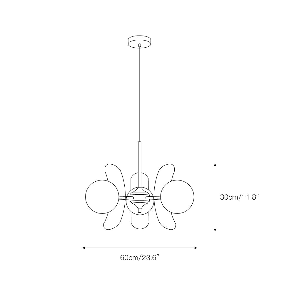 Moderne Sputnik Kroonluchter met Gekleurde Acryl Elementen en Witte Glazen Bollen – Design Hanglamp Meerdere Lichtpunten | Restfield