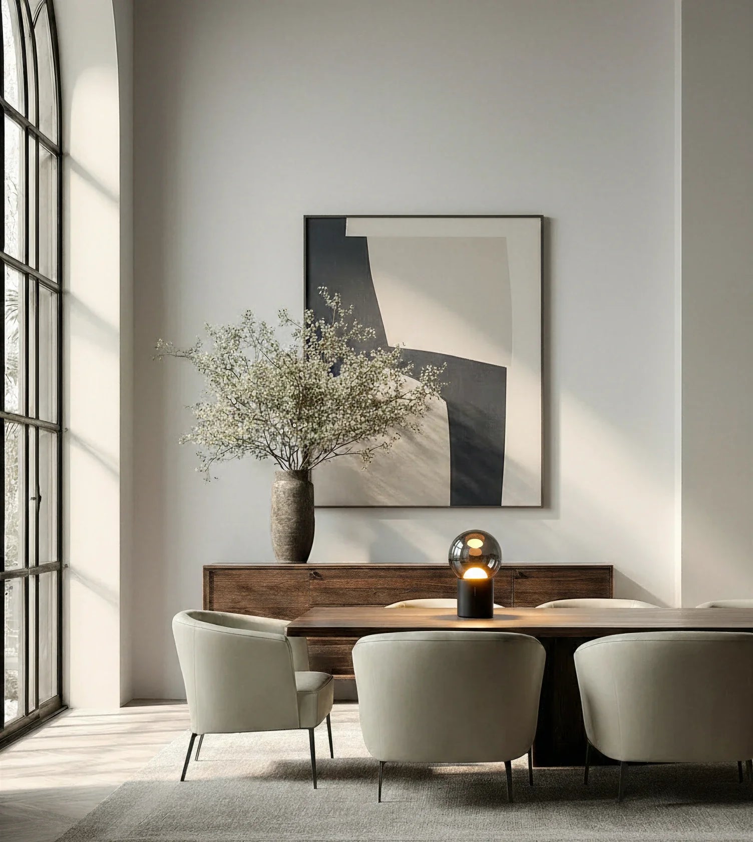 Draadloze Tafellamp LED Oplaadbaar Touch Dimbaar Glasdesign Schwarz Chrom 20cm | Restfield