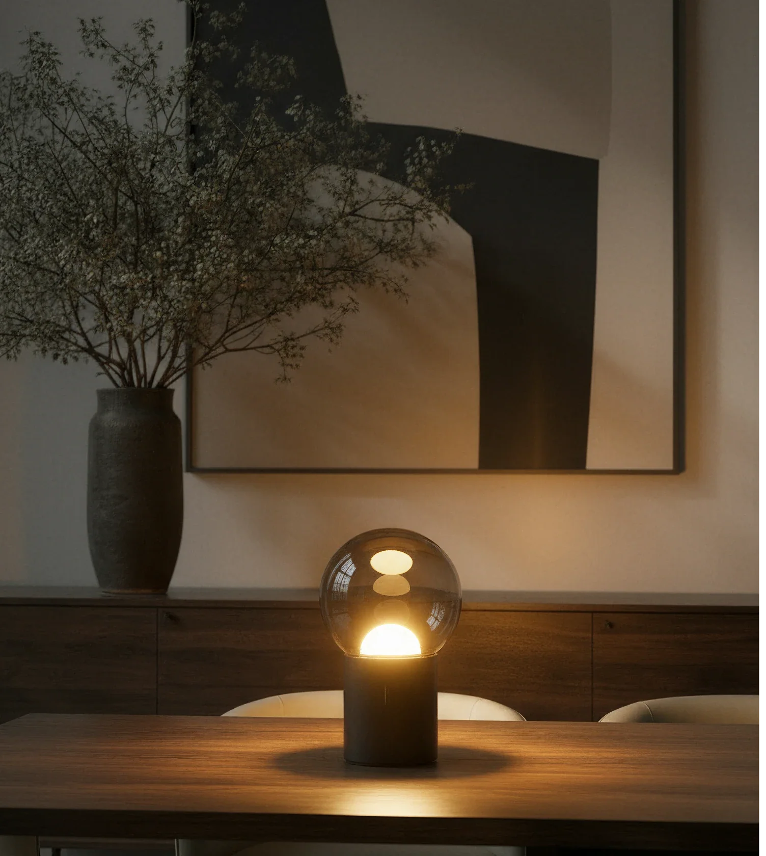 Draadloze Tafellamp LED Oplaadbaar Touch Dimbaar Glasdesign Schwarz Chrom 20cm | Restfield