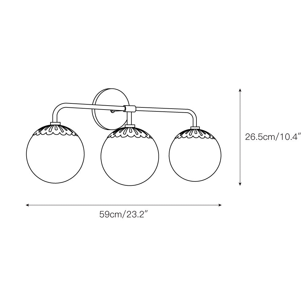 Art Deco Wandlamp met Bloemkap en Glazen Bol – Design Wandverlichting in Messing, Zwart of Nikkel voor Woonkamer en Badkamer | Restfield