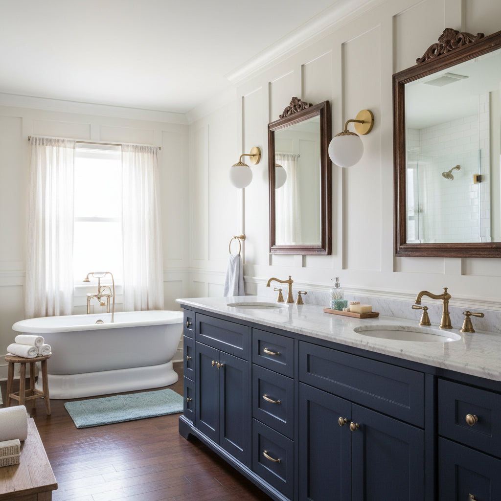 Art Deco Wandlamp met Bloemkap en Glazen Bol – Design Wandverlichting in Messing, Zwart of Nikkel voor Woonkamer en Badkamer | Restfield