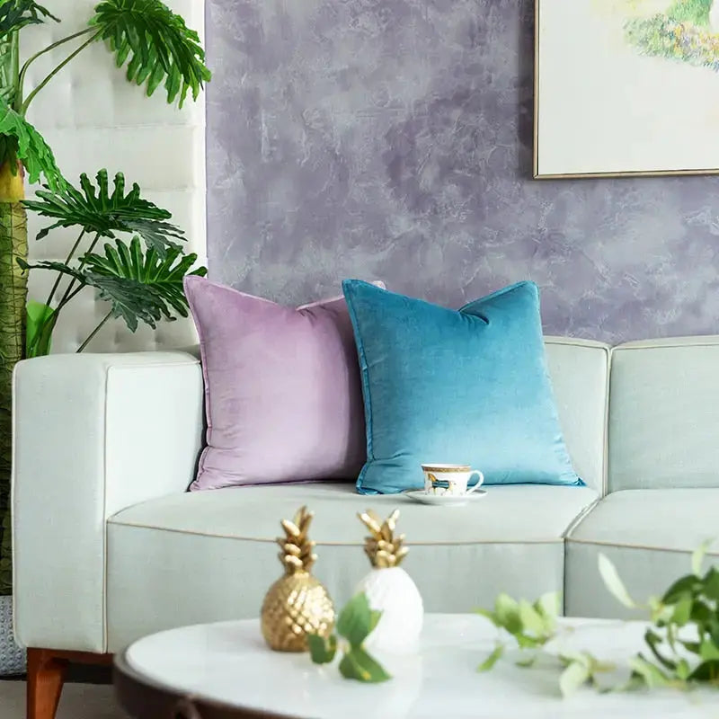 Kussenhoes Velvet 45x45 Beige Fluweel Sierkussen Woonkamer Slaapkamer Decoratief Zacht Met Rits | Restfield