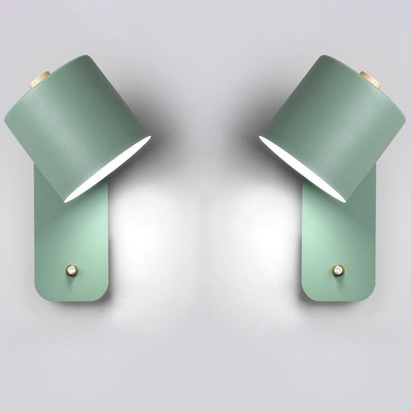 Wandlamp Led Metaal Draaibaar Schakelaar Wit Grijs Groen Slaapkamer Woonkamer Gang Modern | Restfield