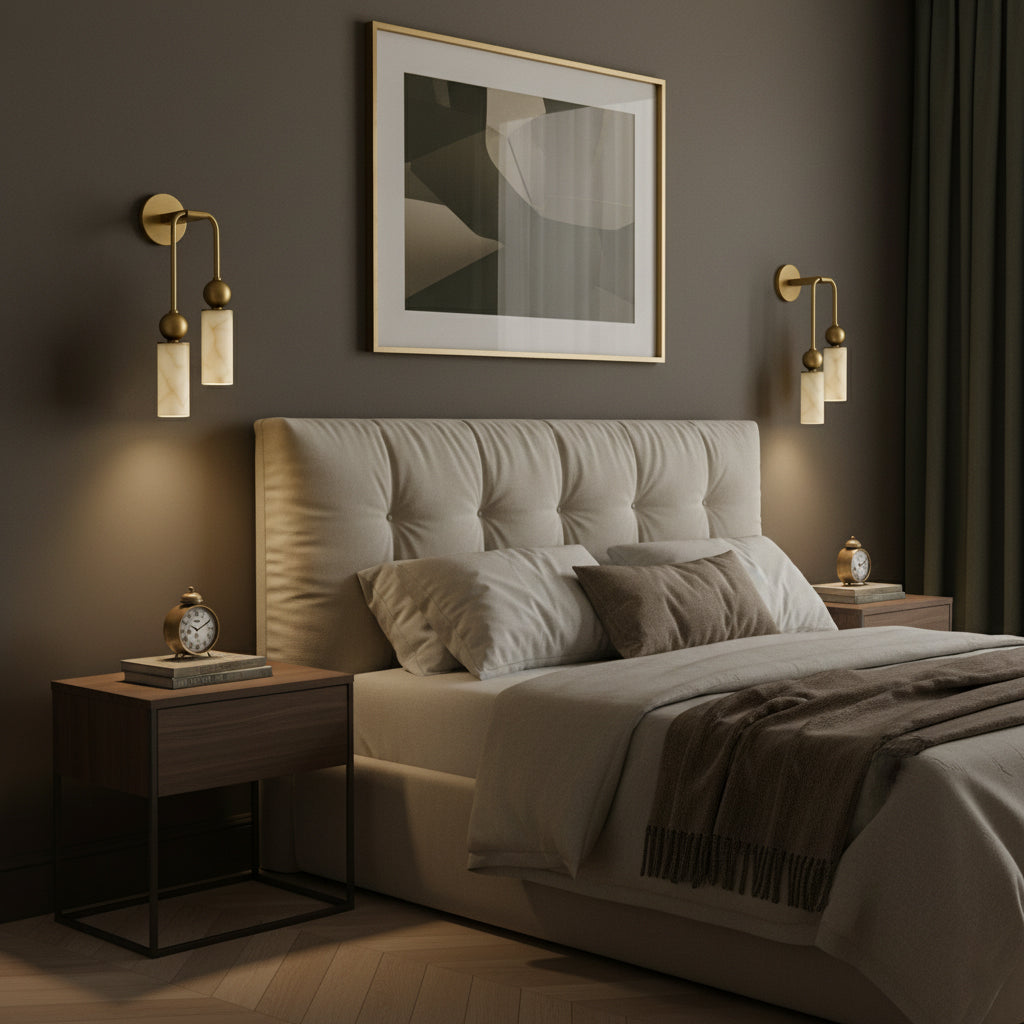 Vintage Wandlamp met Vogel in Messing en Alabaster – Design Wandlamp voor Slaapkamer, Hal en Woonkamer met E14 Fitting | Restfield