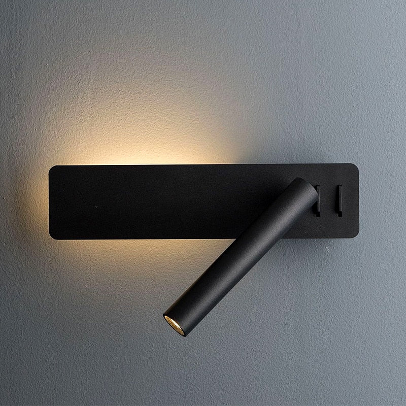 Minimalistische led wandlamp met leesarm en warm sfeerlicht voor slaapkamer | Restfield