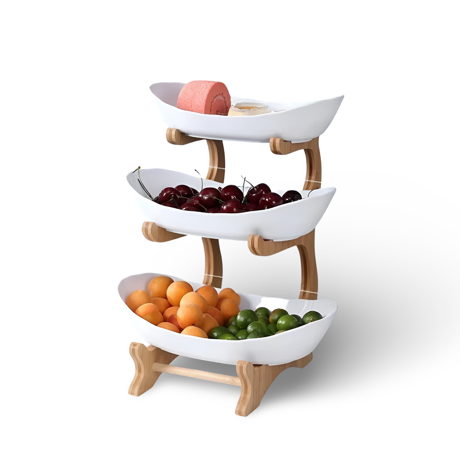 Fruitmand 3 Etages Houten Standaard Met Schalen Keuken Organizer | Restfield
