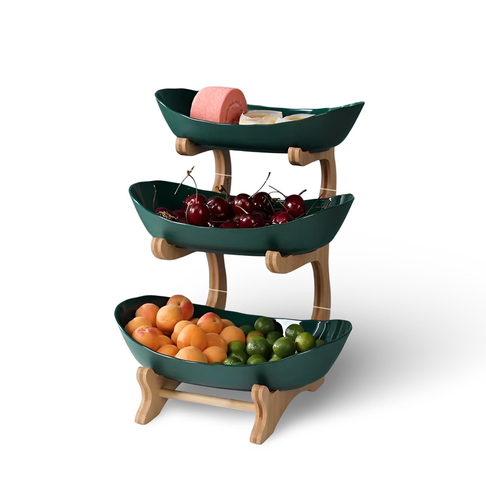 Fruitmand 3 Etages Houten Standaard Met Schalen Keuken Organizer | Restfield
