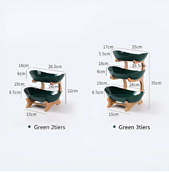 Fruitmand 3 Etages Houten Standaard Met Schalen Keuken Organizer | Restfield