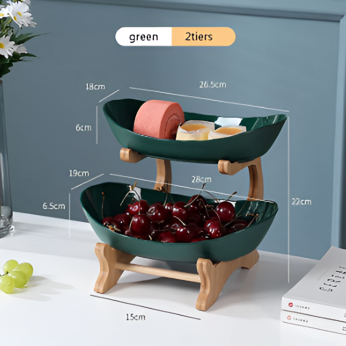 Fruitmand 3 Etages Houten Standaard Met Schalen Keuken Organizer | Restfield