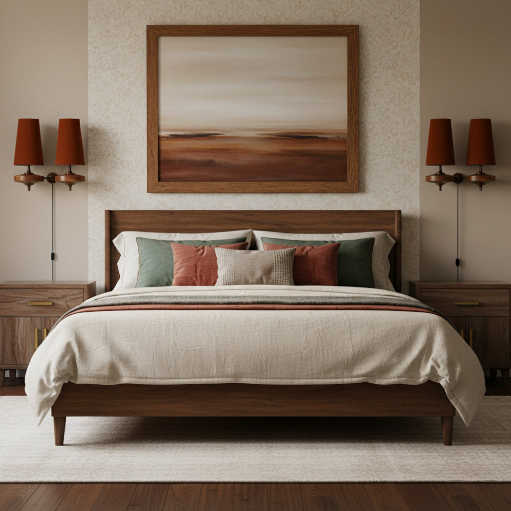 Design Wandlamp met Stekker in Hout en Messing – Natuurlijke Verlichting met Stoffen Kap 1 of 2 Lichtpunten | Restfield