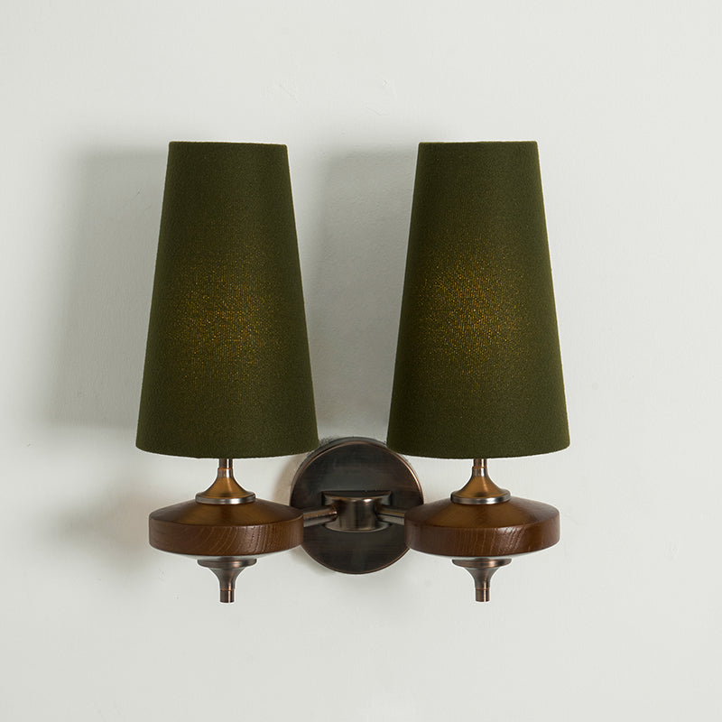 Design Wandlamp Met Houten Details En Stoffen Kap Geïnspireerd Op De Nikau Palm | Restfield