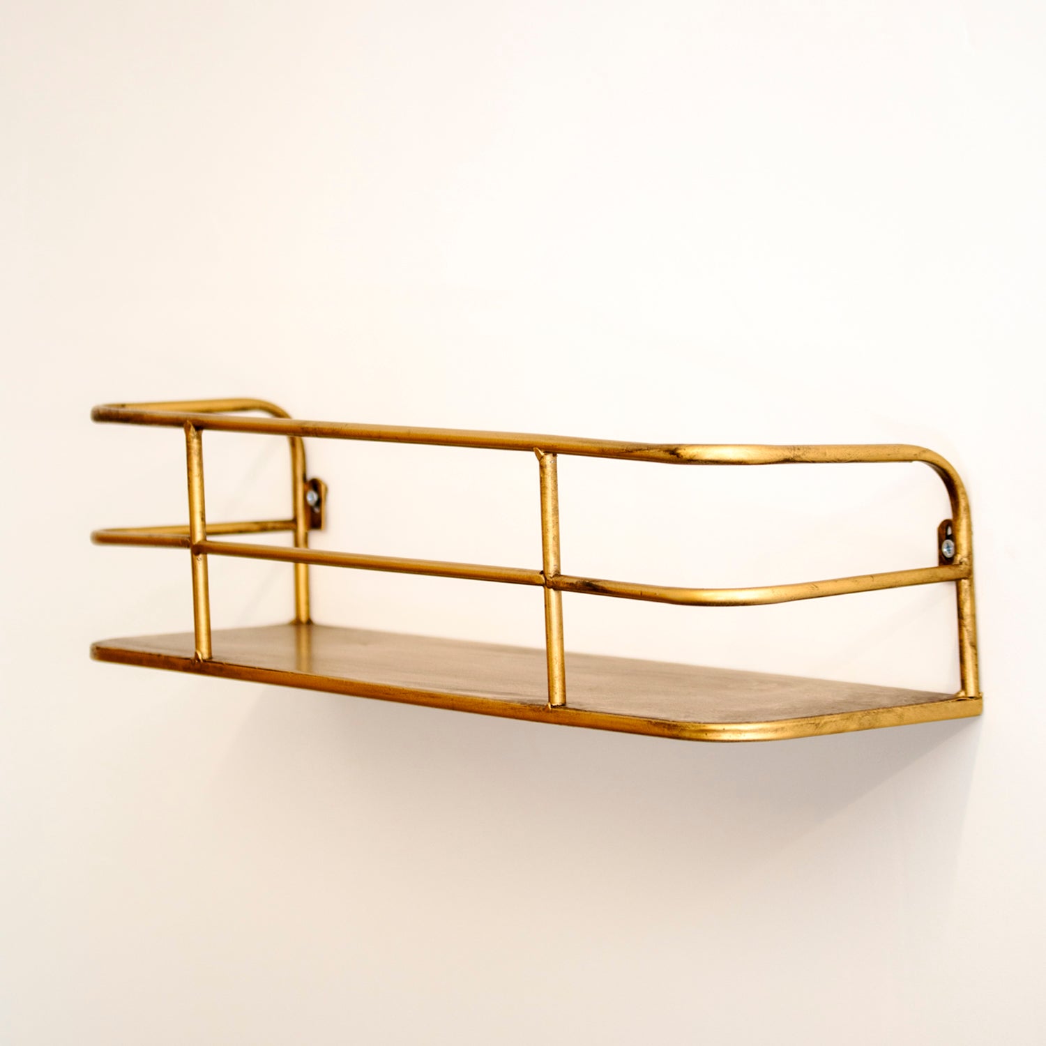 Wandplank Industrieel Metaal Messing Goud 55cm Draadframe Wandrek Woonkamer Modern