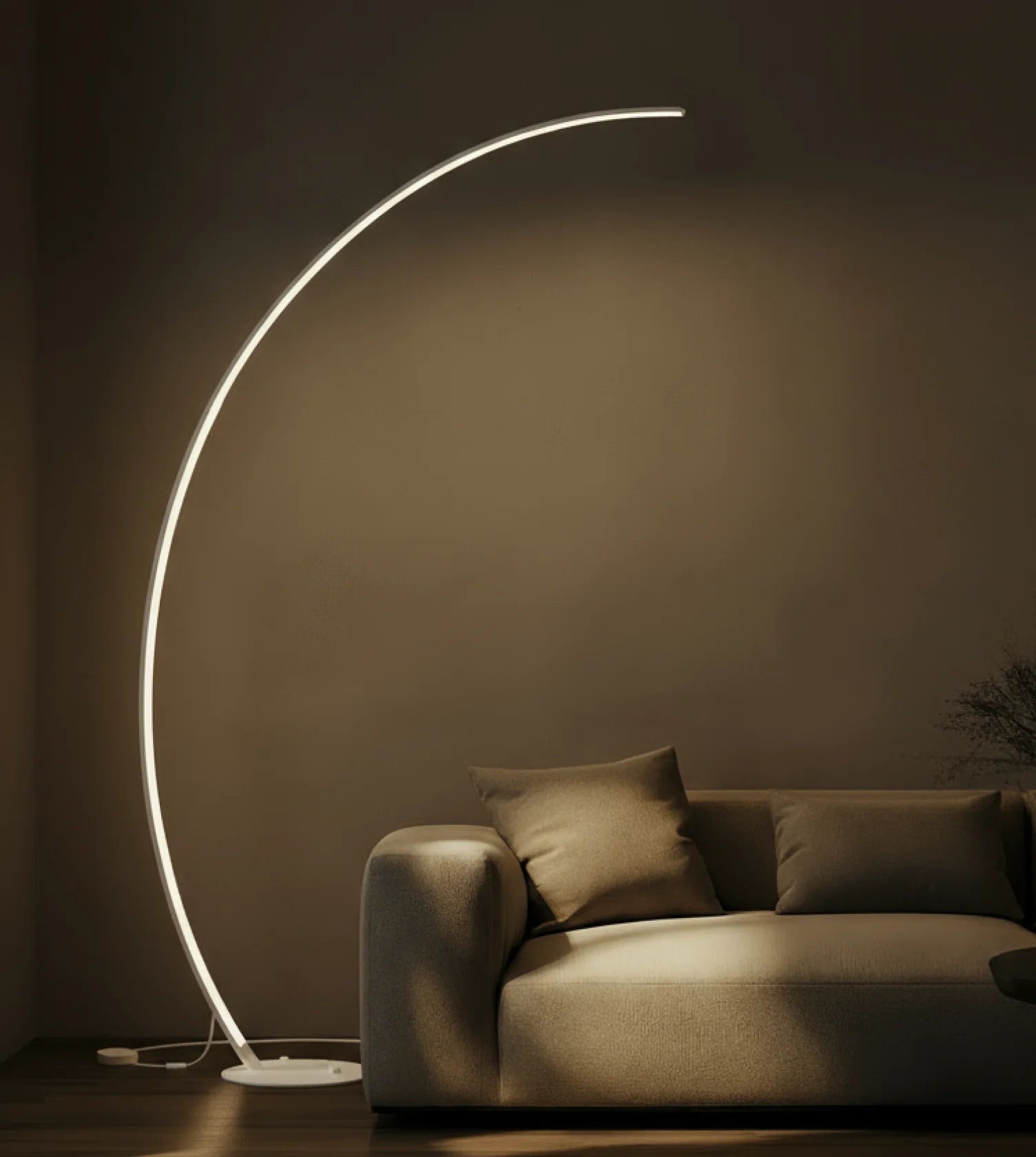 LED Vloerlamp Booglamp Zwart Wit Dimbaar 170cm Modern Design | Restfield