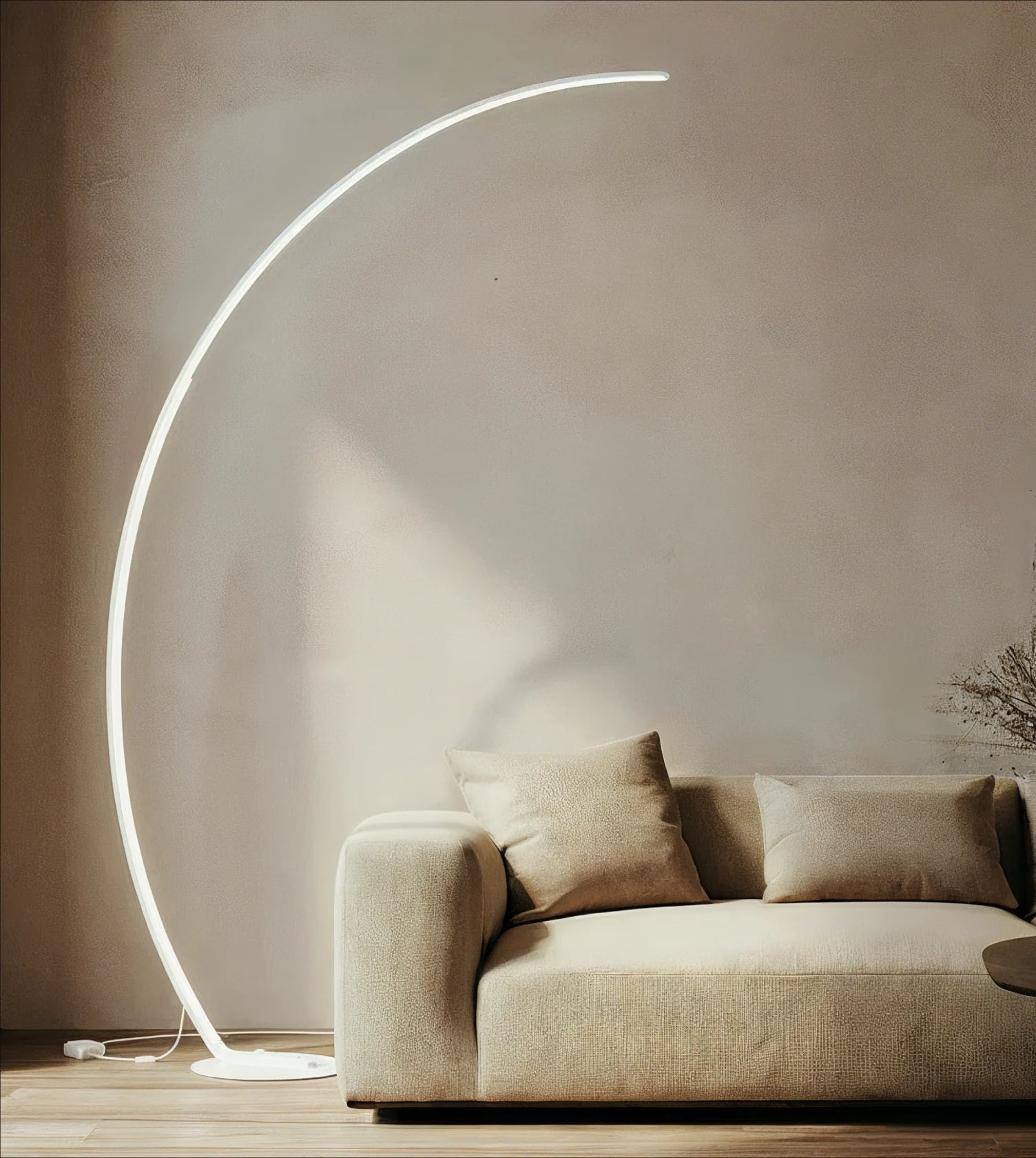 LED Vloerlamp Booglamp Zwart Wit Dimbaar 170cm Modern Design | Restfield