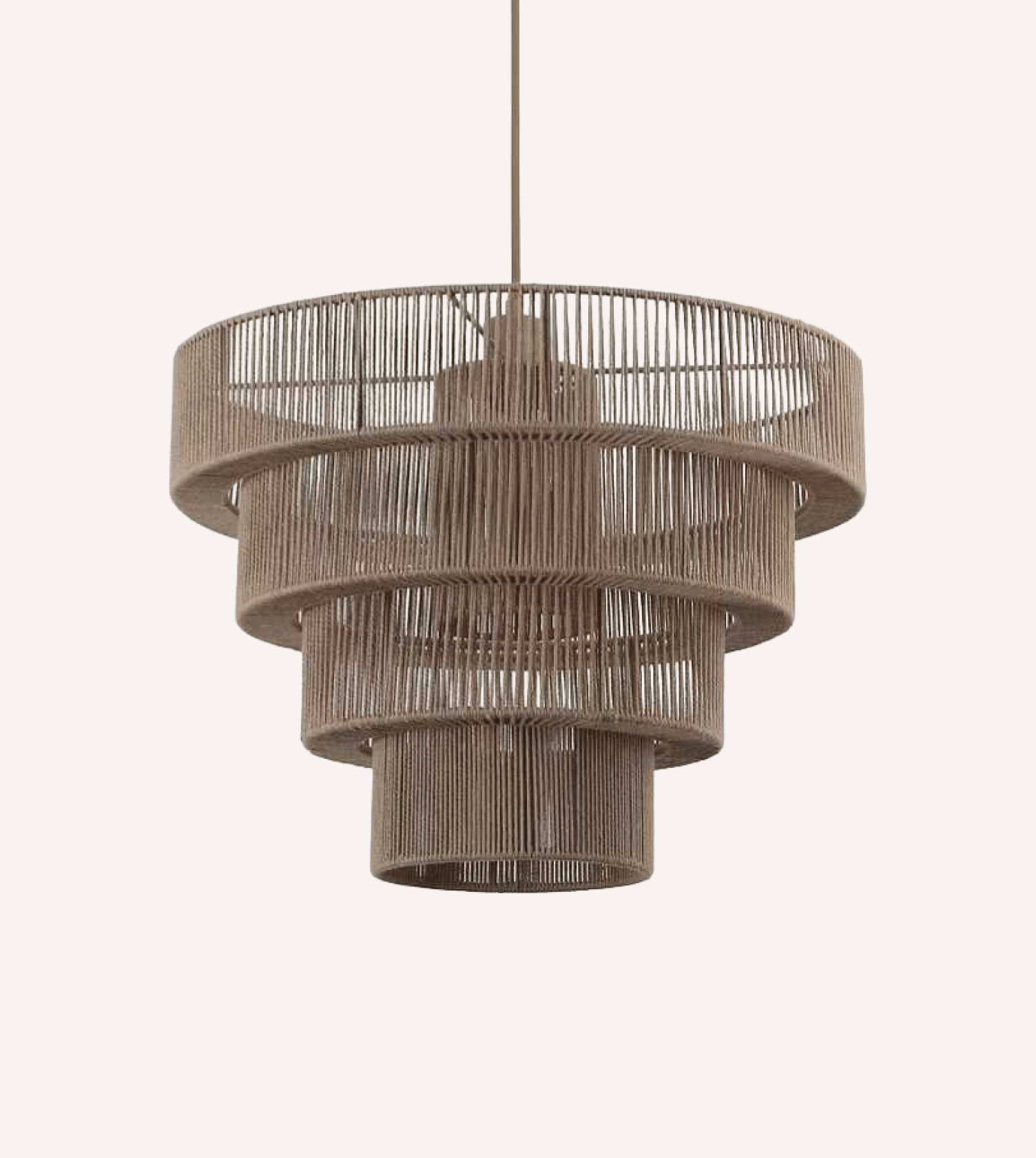 Hanglamp Gevlochten Katoen Taupe 50cm Boho Scandinavisch Verstelbaar | Restfield