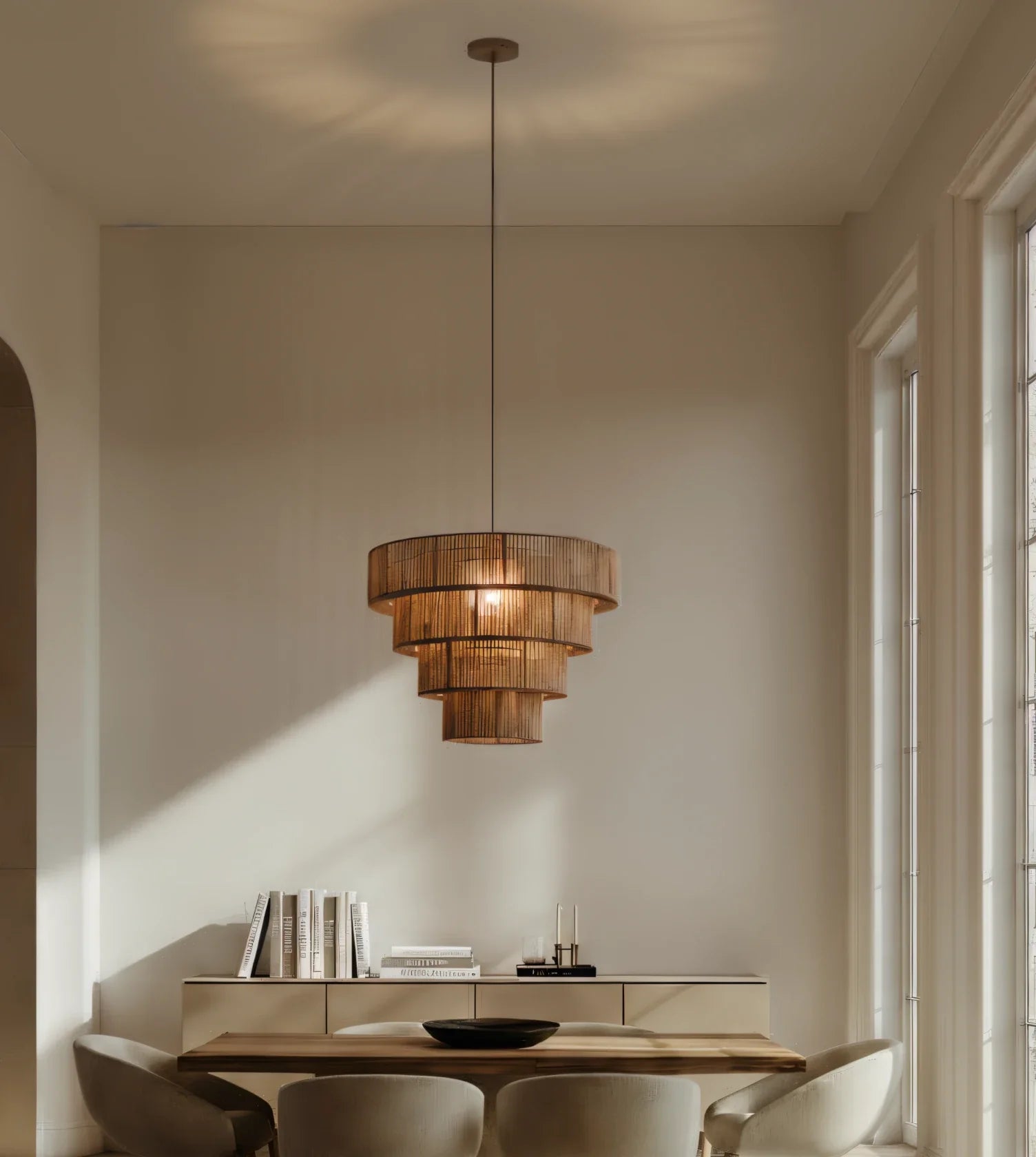 Hanglamp Gevlochten Katoen Taupe 50cm Boho Scandinavisch Verstelbaar | Restfield