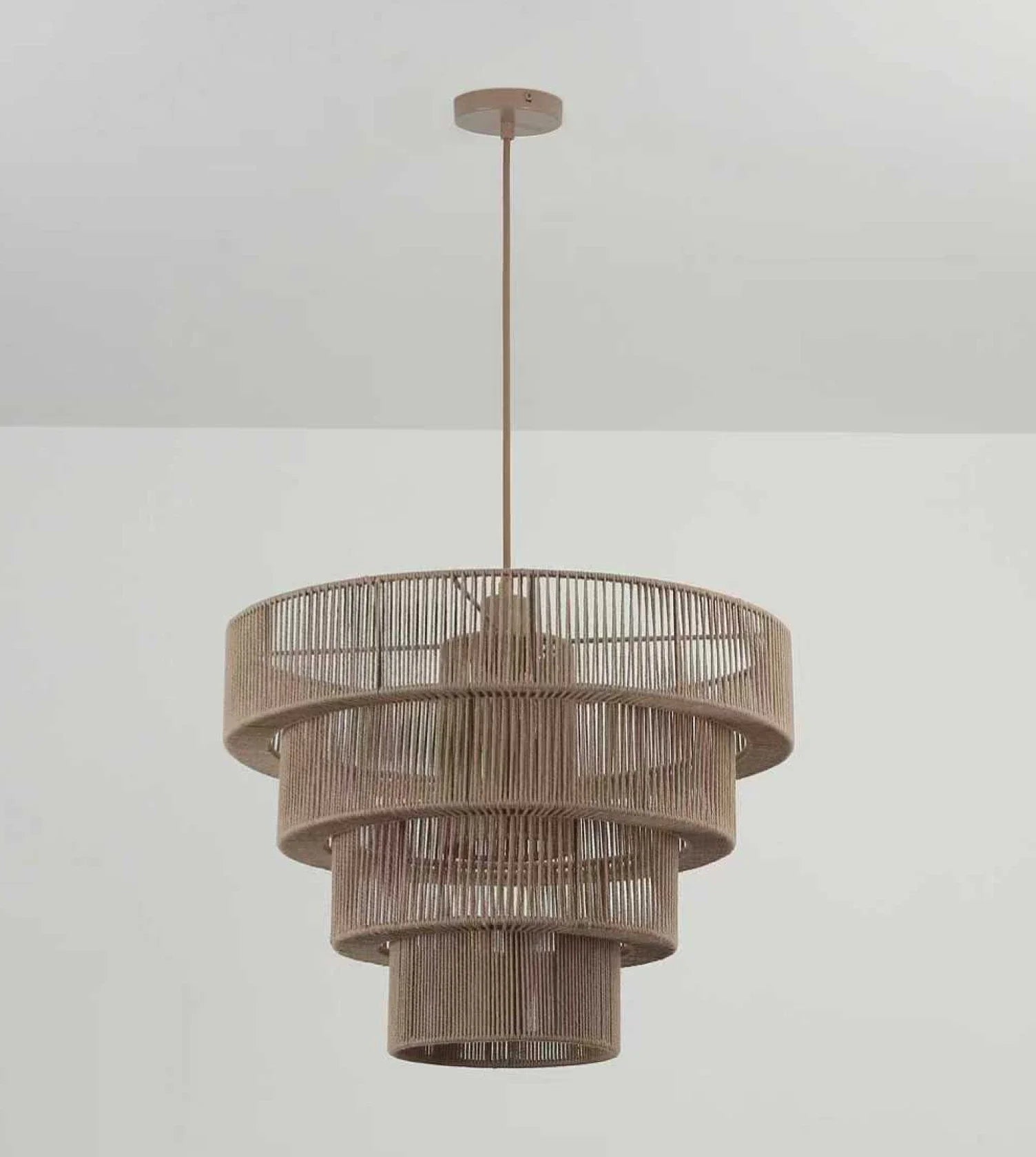 Hanglamp Gevlochten Katoen Taupe 50cm Boho Scandinavisch Verstelbaar | Restfield