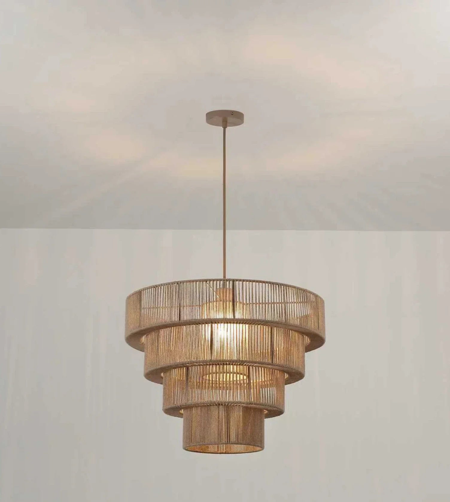 Hanglamp Gevlochten Katoen Taupe 50cm Boho Scandinavisch Verstelbaar | Restfield