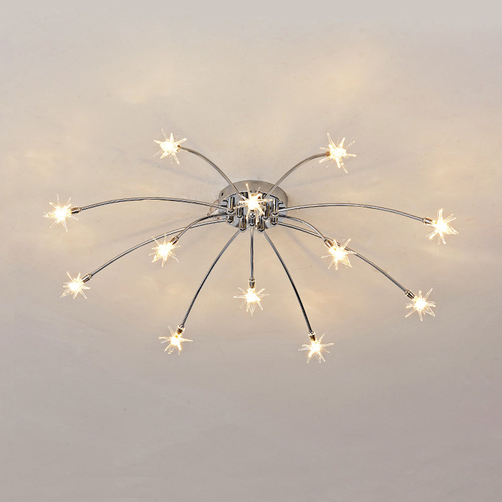 Deckenleuchte Metall Glas Semi Flush Mount LED Modern Wohnzimmer Esszimmer Schlafzimmer | Restfield