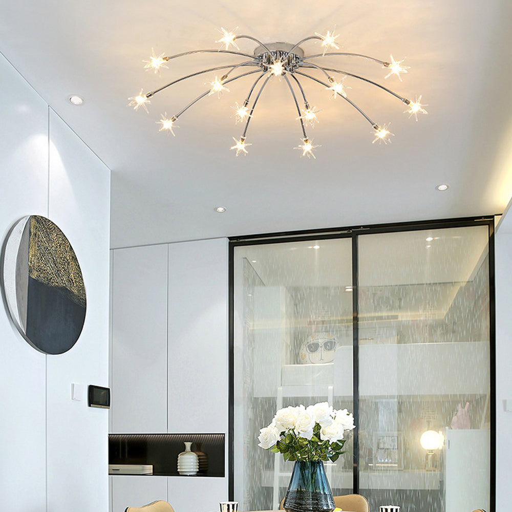 Deckenleuchte Metall Glas Semi Flush Mount LED Modern Wohnzimmer Esszimmer Schlafzimmer | Restfield