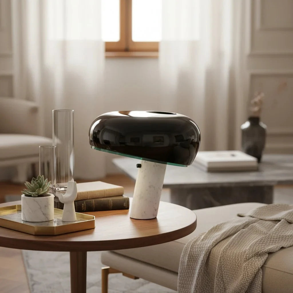 Design Tafellamp met Marmeren Voet – Warm Licht voor Woonkamer & Slaapkamer | Restfield