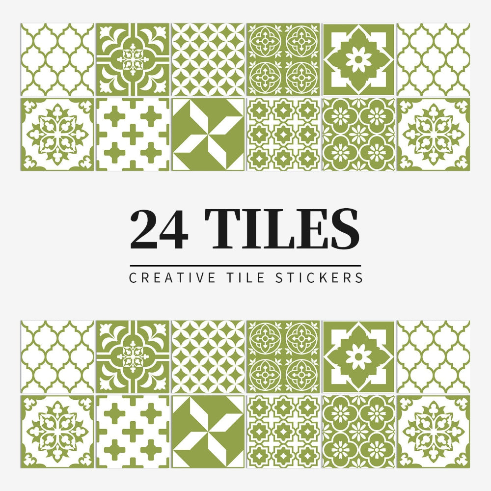 Zelfklevende Portugese tegelstickers met kleurrijk mandala patroon voor keuken en badkamer wanddecoratie set van 24 stuks | Restfield