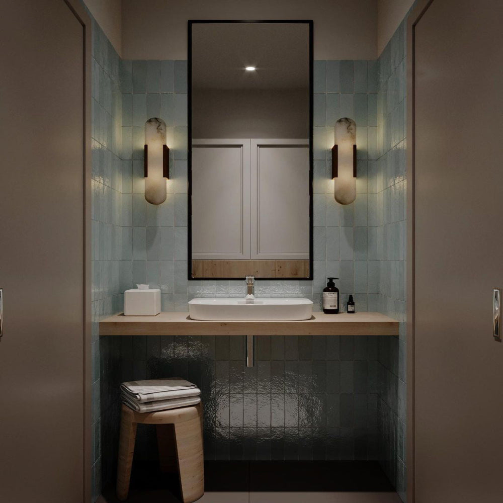 Marmeren wandlamp voor slaapkamer en woonkamer met zachte sfeerverlichting | Restfield