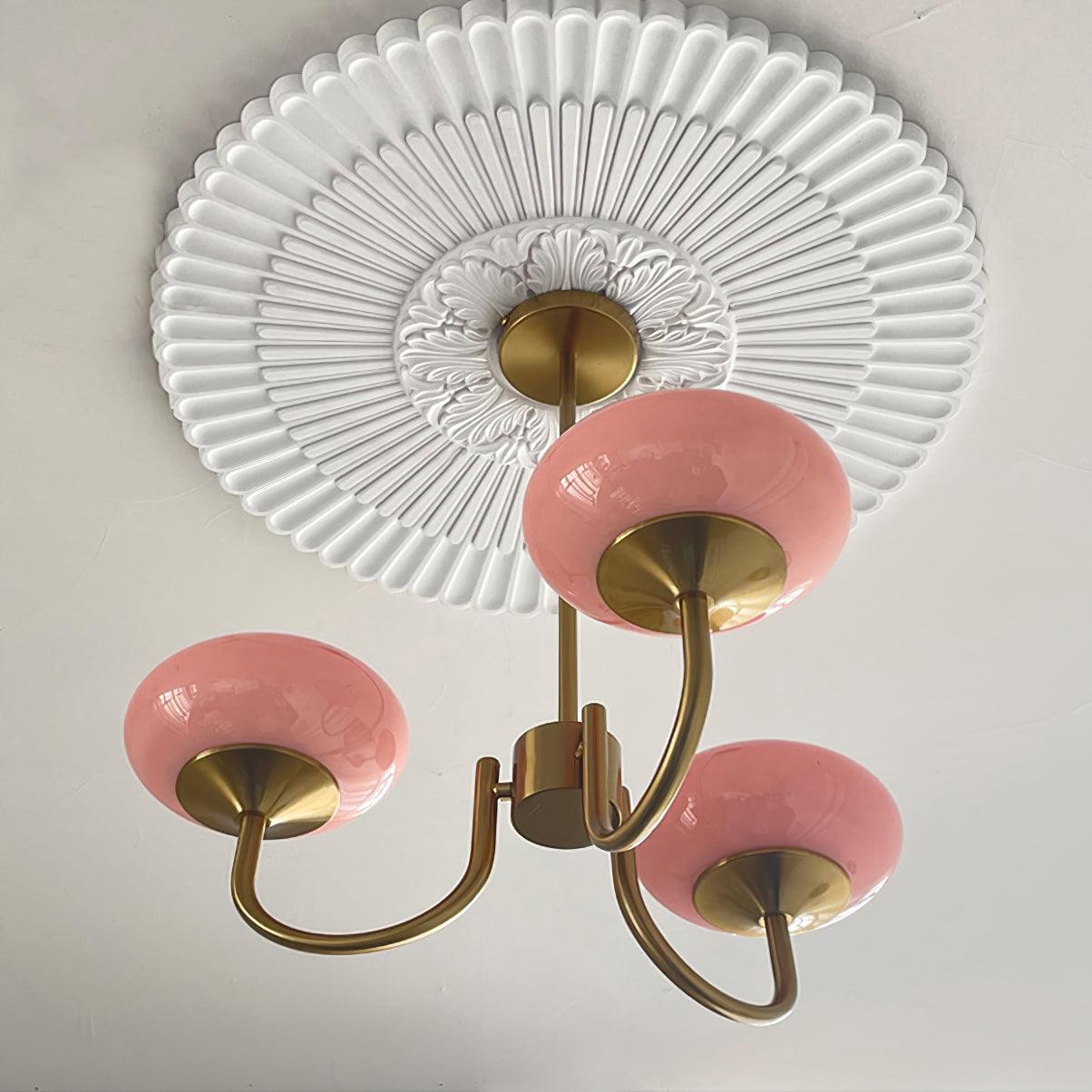 Glazen Kroonluchter Met Roze Witte Of Creme Bollen En Gouden Of Chromen Frame Moderne Design Kroonluchter Met 3 Of 5 Lichtpunten Voor Woonkamer En Eetkamer | Restfield