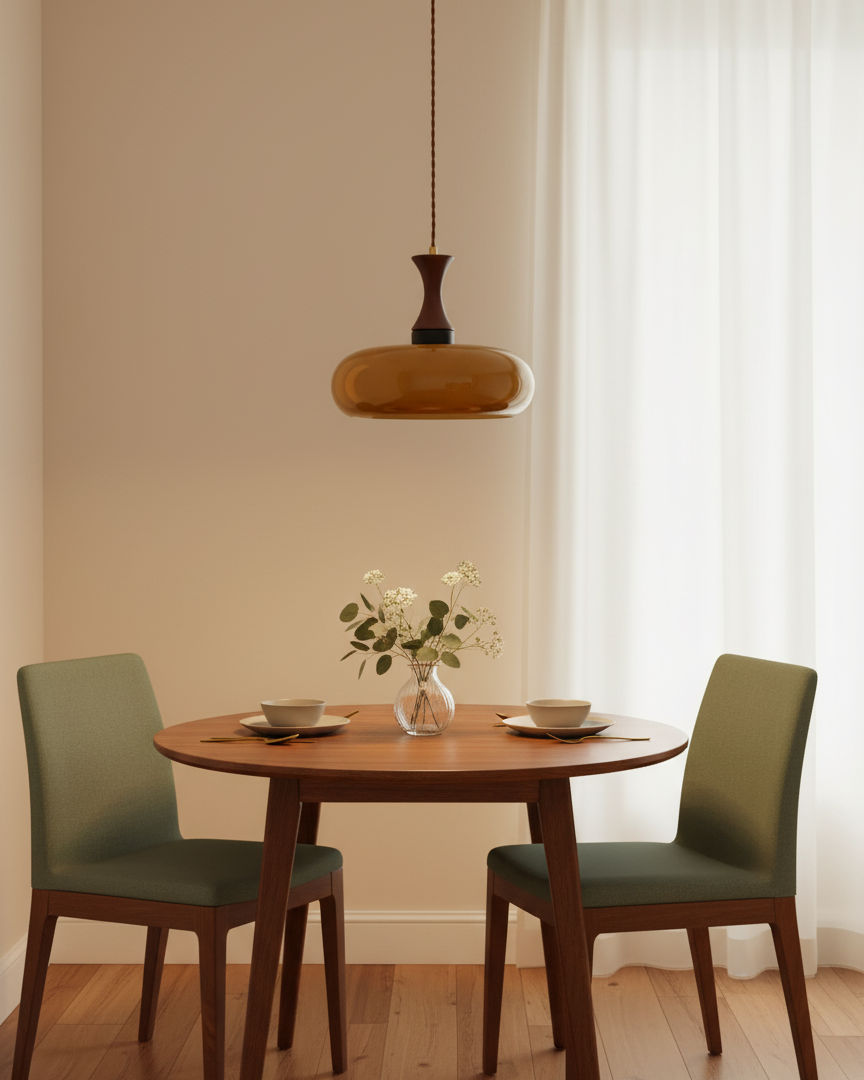 Amber glazen hanglamp – warme sfeerverlichting voor woonkamer en eetkamer | Restfield