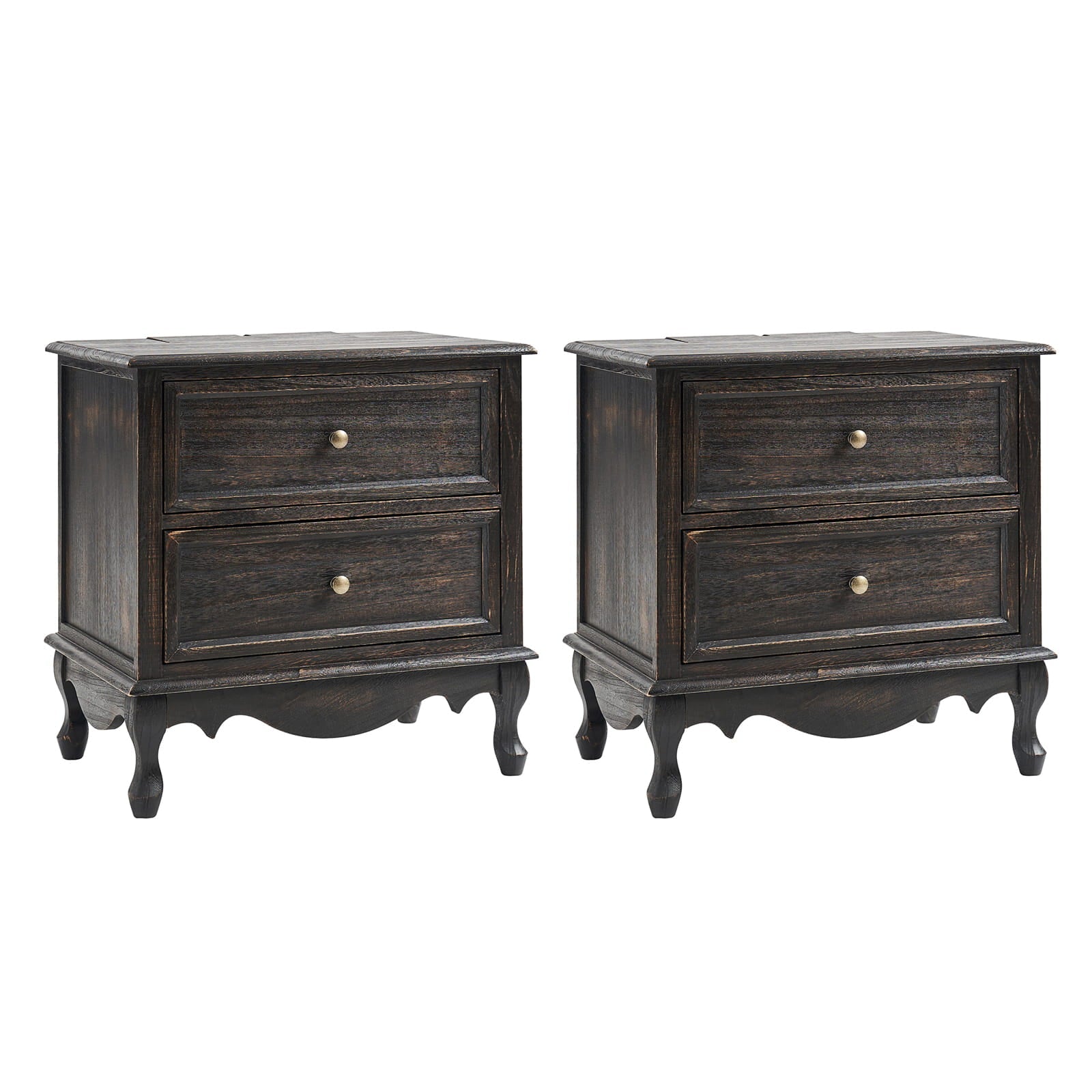 Franse Landelijke Bijzettafel Met 2 Lades En Geïntegreerd Oplaadstation Voor Woonkamer | Restfield