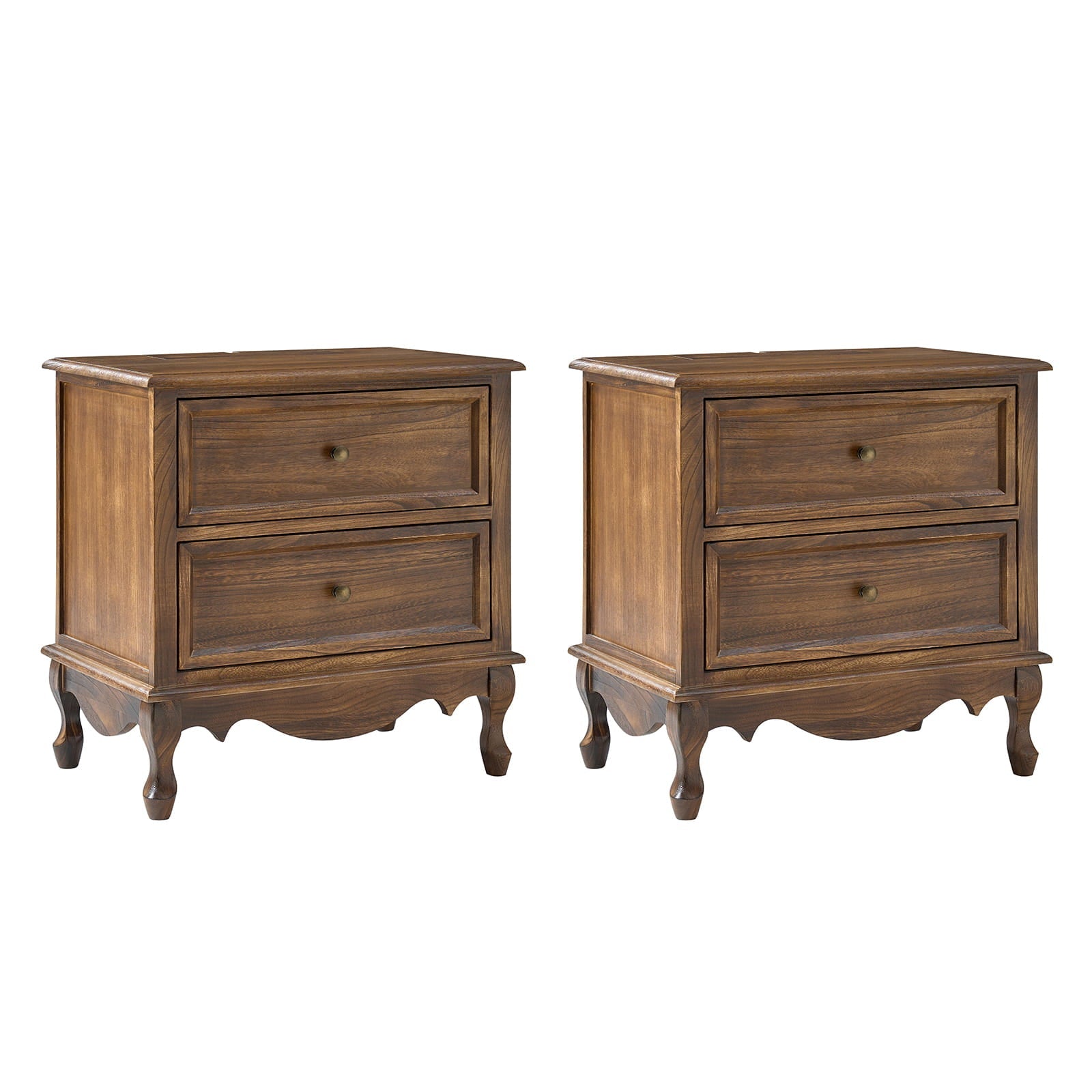 Franse Landelijke Bijzettafel Met 2 Lades En Geïntegreerd Oplaadstation Voor Woonkamer | Restfield